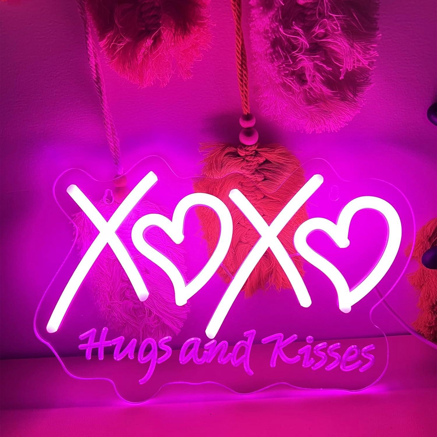 Neon Sign Party - Lampu Neon XOXO dengan Desain Pelukan
