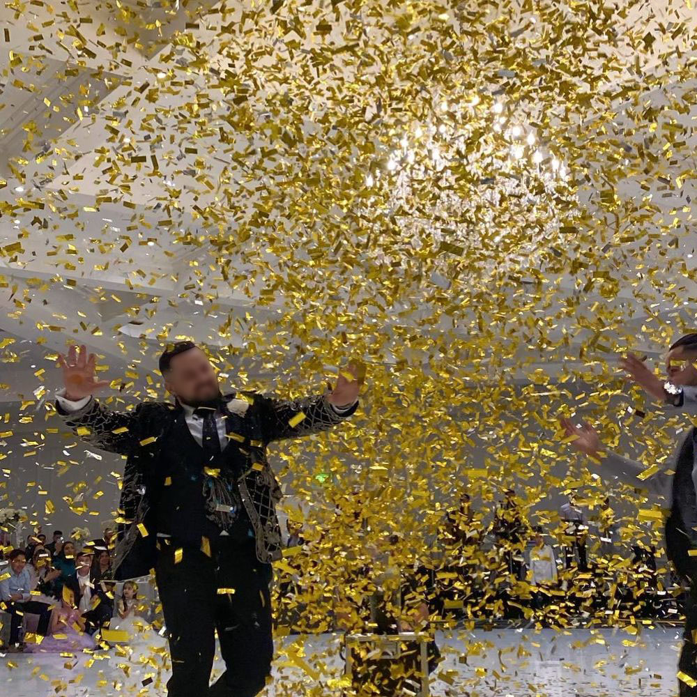Confetti Cannon Tube - 1kg/lot Bentuk Persegi Panjang Konfeti PET