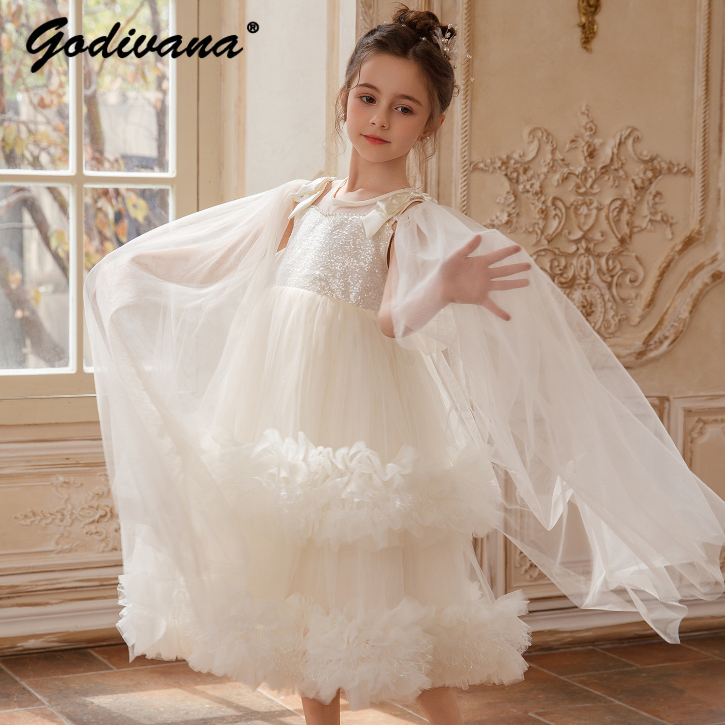Gaun Putri Formal Tulle Payet  - Glitter Tablecloth ulasan dan harga