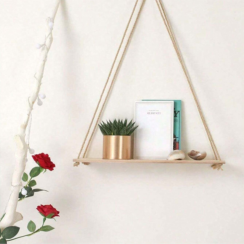 Ayunan Kayu Gantung Tali Rami  - Flower Wall Panel ulasan dan harga