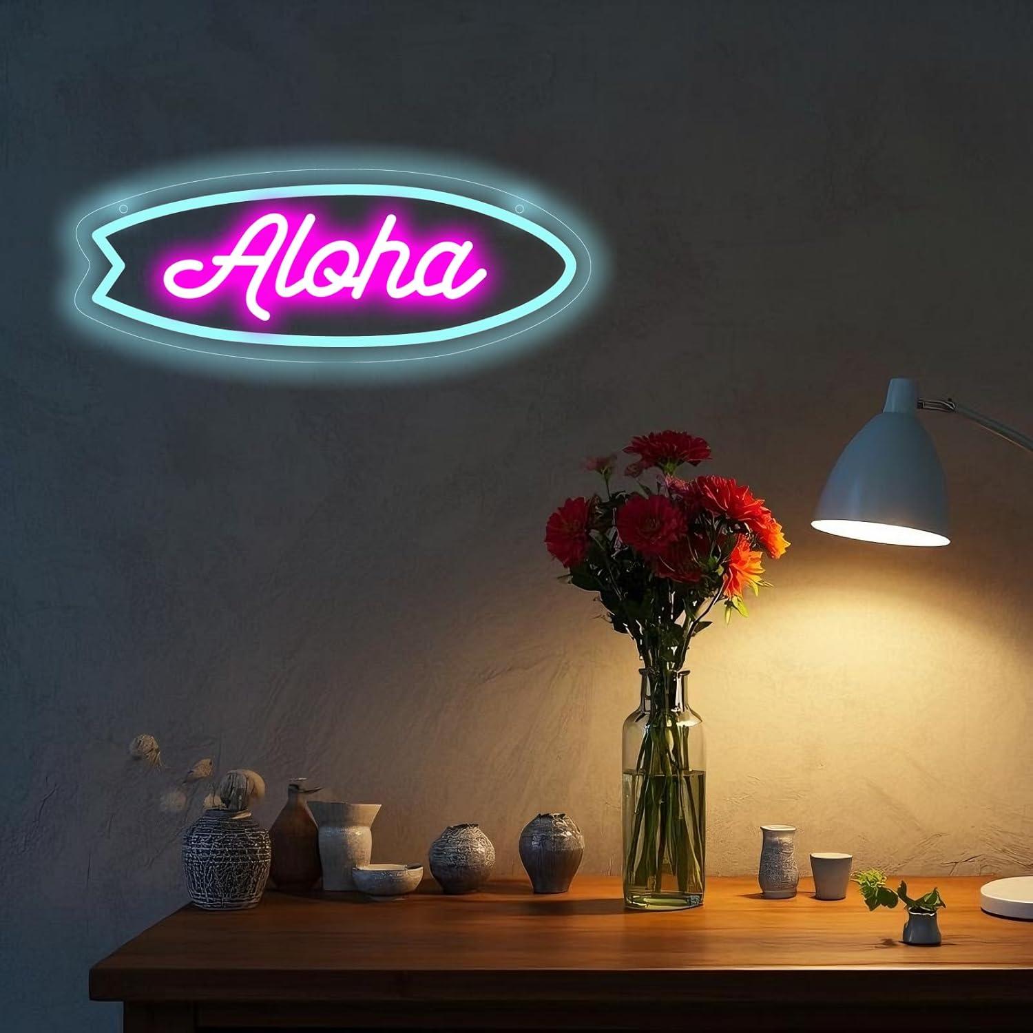 Lampu Neon Papan Selancar Aloh - Neon Sign Party ulasan dan harga