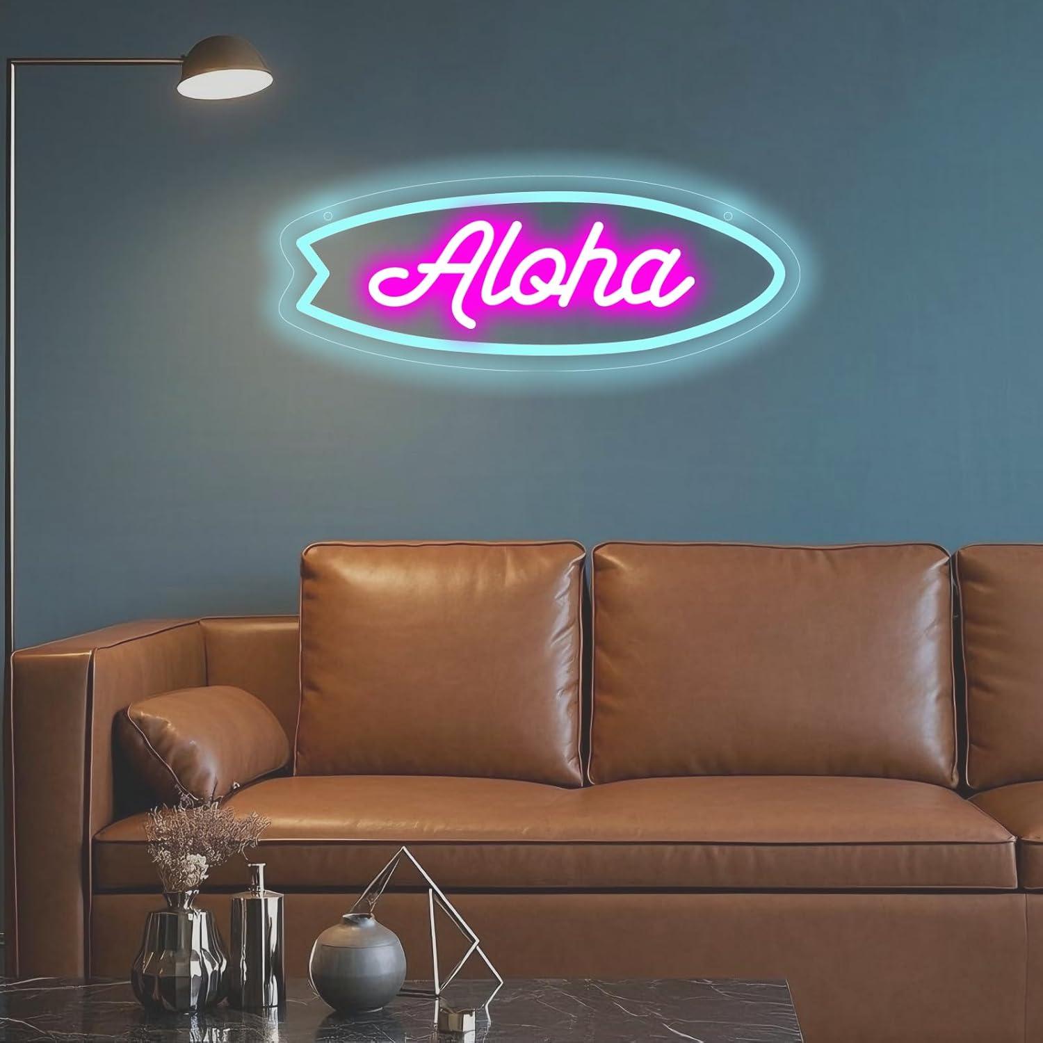 Lampu Neon Papan Selancar Aloh - Neon Sign Party ulasan dan harga