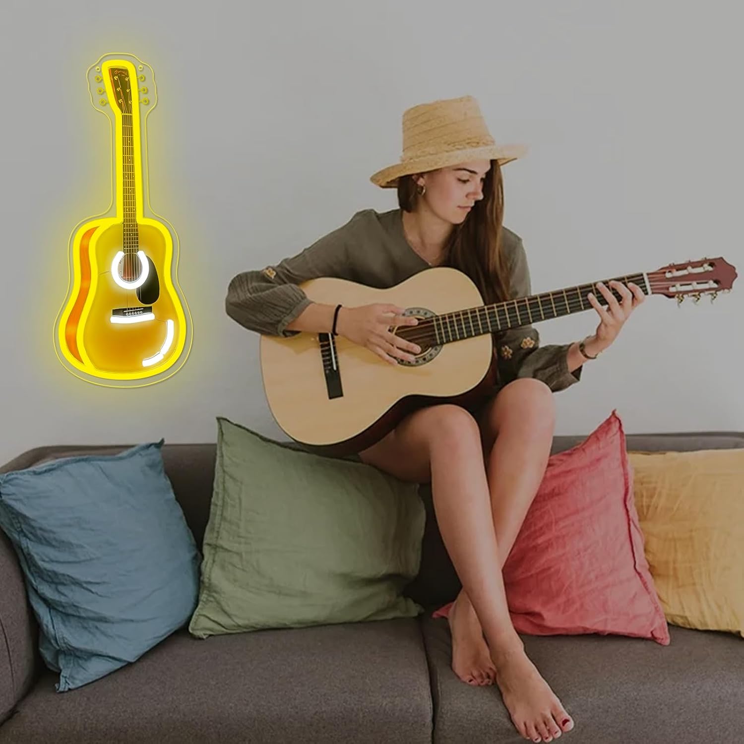 Lampu Neon LED Gitar Akustik,  - Neon Sign Party ulasan dan harga